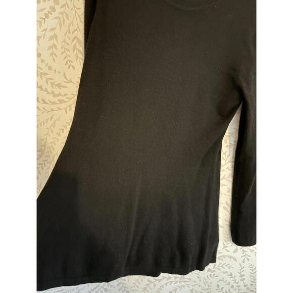 100% CASHMERE! Isaac Mizrahi Live! Women's Black Long Sleeve Dress Medium - Picture 4 of 7